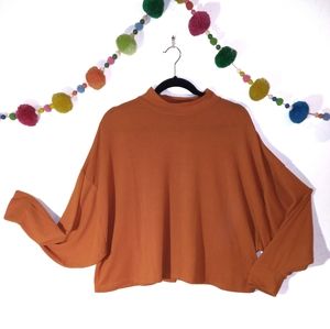 Eloquii Plus Orange Mock Neck Crop Top 18/20